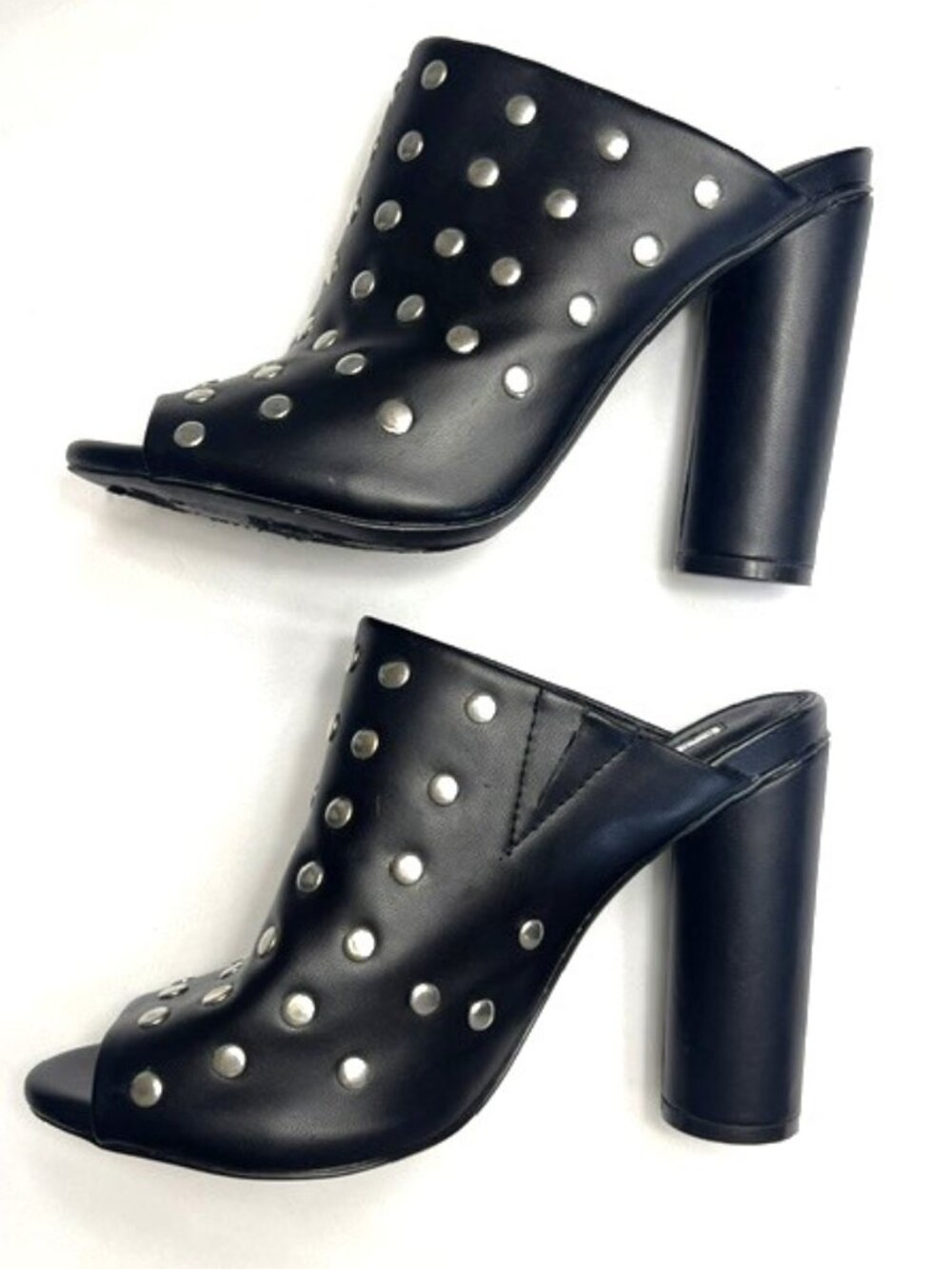 Liliana Black w/Metal Embellishments Mules Sz 6.5 EUC
